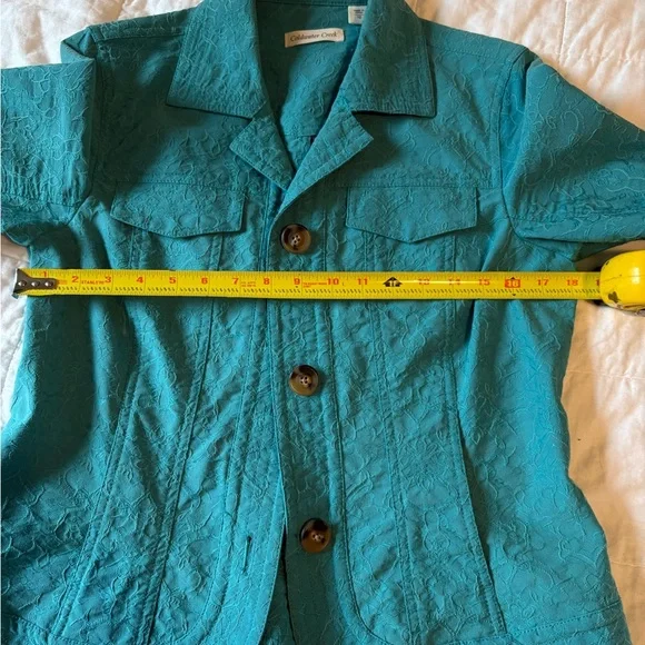 Coldwater Creek Teal Button-Up Jacket - Picture 5 of 7